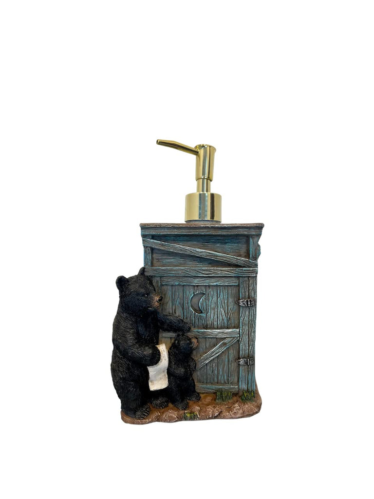Pine Ridge Bear Soap Dispenser - Liquid Hand Soap Or Lotion Pump Dispenser, Bathroom Bear Decor, Rustic Cabin Soap Or Lotion Dispenser For Kitchen Accessories