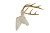 Pine Ridge Large White Deer Bust Gold Antlers - Unique Animal-friendly Light-weight Wall Mount Hanging Sculpture Beautifully Hand Painted and Crafted Polyresin - Great For Arts and Crafts