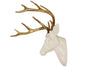 Pine Ridge Large White Deer Bust Gold Antlers - Unique Animal-friendly Light-weight Wall Mount Hanging Sculpture Beautifully Hand Painted and Crafted Polyresin - Great For Arts and Crafts