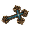 Double Magnetic Turquoise Cross Home Decor by Pine Ridge - Religious Light-weight Polyresin Made Wall Decorative