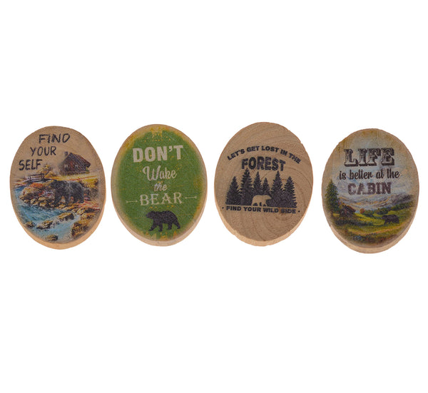 Pine Ridge Assorted Black Bear Refrigerator Magnet Kitchen Home Decor, Office Magnets For Fridge, Whiteboard, Billboard, Set of 4