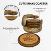 Pine Ridge Snake Coaster Set - Snake Drink Coasters, Unique Bar Decor And Accessories, Home Decorations for Dining Room or Home Bar - Modern Coaster Set with Holder for Man Cave