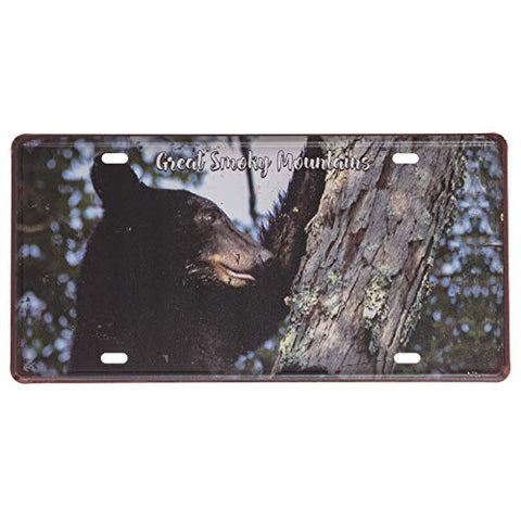 Great Smoky Mountains Black Bear License Plate - Wilderness License Plate for Cars - Cool Bear Front License Plate Decorative - Mama Bear License Plate Design