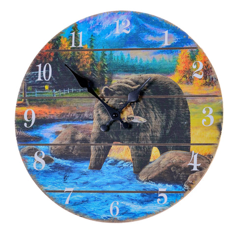 MDF CLOCK (Bear/ Stream Print)